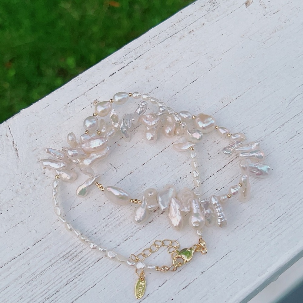 B47 Handmade Freshwater Baroque Pearl Necklace - Picture 6 of 6